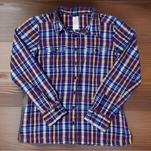 Patagonia 53915 Fjord Long Sleeve Button Up Flannel Shirt Women's Size 4